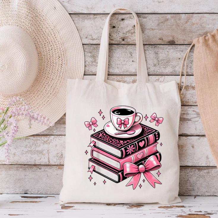All Booked For Valentine's Teacher Coquette Bow Coffee Book Canvas Tote Bag All Booked For Valentine's Teacher Coquette Bow Coffee Book Canvas Tote Bag
