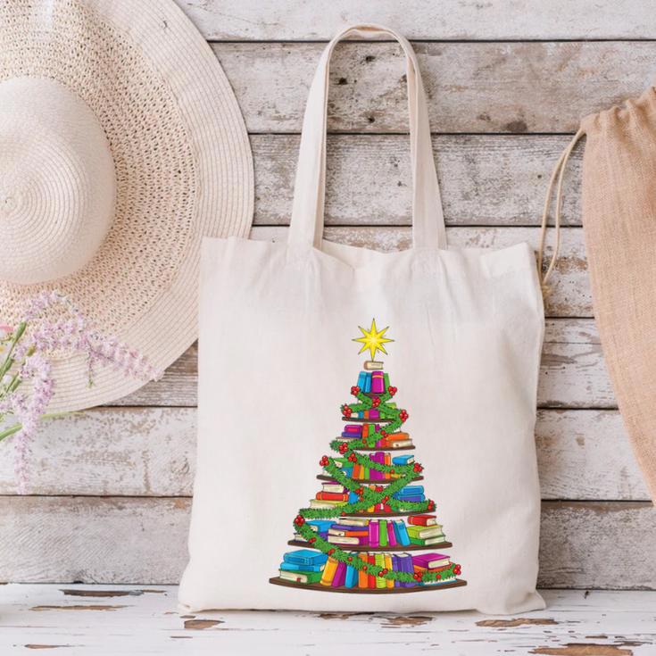 Bookmas Christmas Book Tree Book Lover English Teacher Canvas Tote Bag Bookmas Christmas Book Tree Book Lover English Teacher Canvas Tote Bag