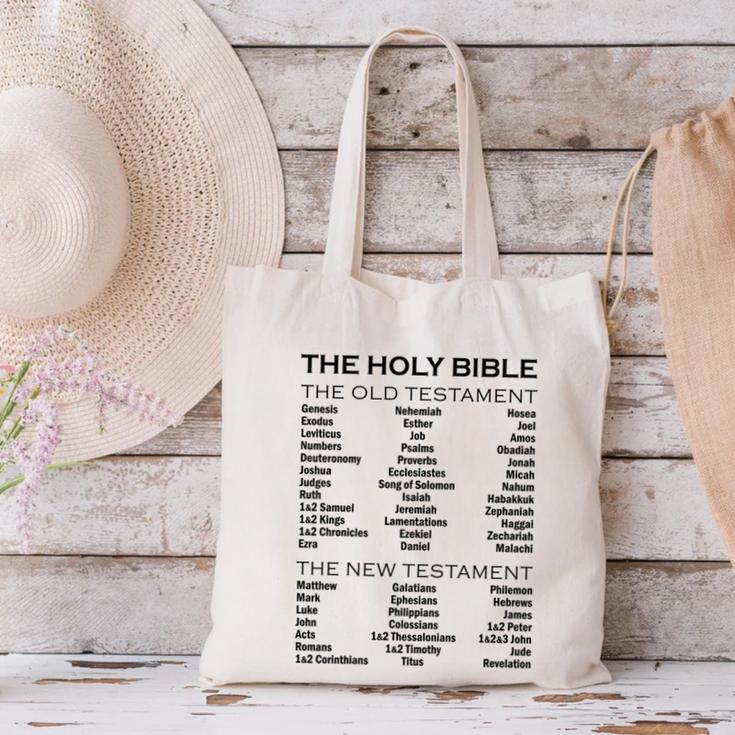 The Books Of The Bible Old And New Testament Complete List Canvas Tote Bag