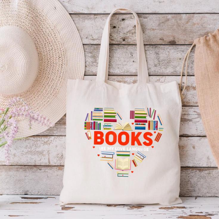 Books Heart Valentines Day Books Are My Love Language Canvas Tote Bag Books Heart Valentines Day Books Are My Love Language Canvas Tote Bag