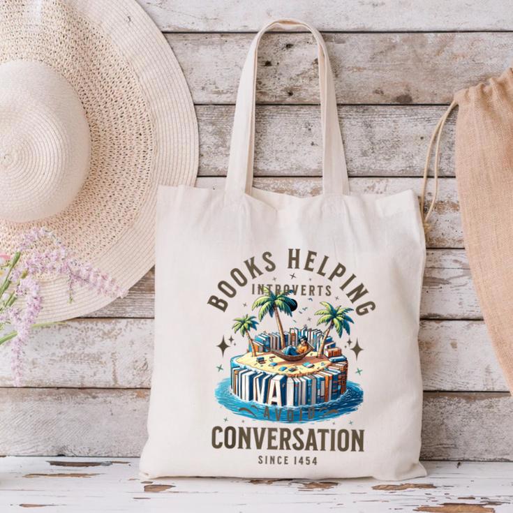 Books Helping Introvert Avoid Conversation Canvas Tote Bag Books Helping Introvert Avoid Conversation Canvas Tote Bag