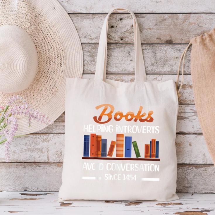 Books Helping Introverts Avoid Conversation Book Reading Canvas Tote Bag