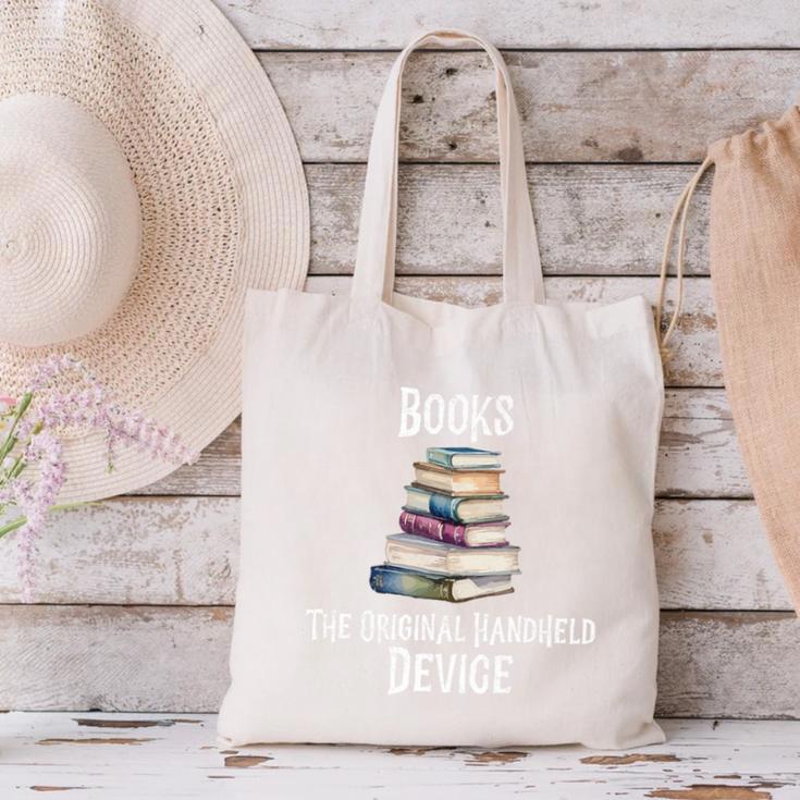 Books The Original Handheld Device Book Librarian Premium Canvas Tote Bag Books The Original Handheld Device Book Librarian Premium Canvas Tote Bag