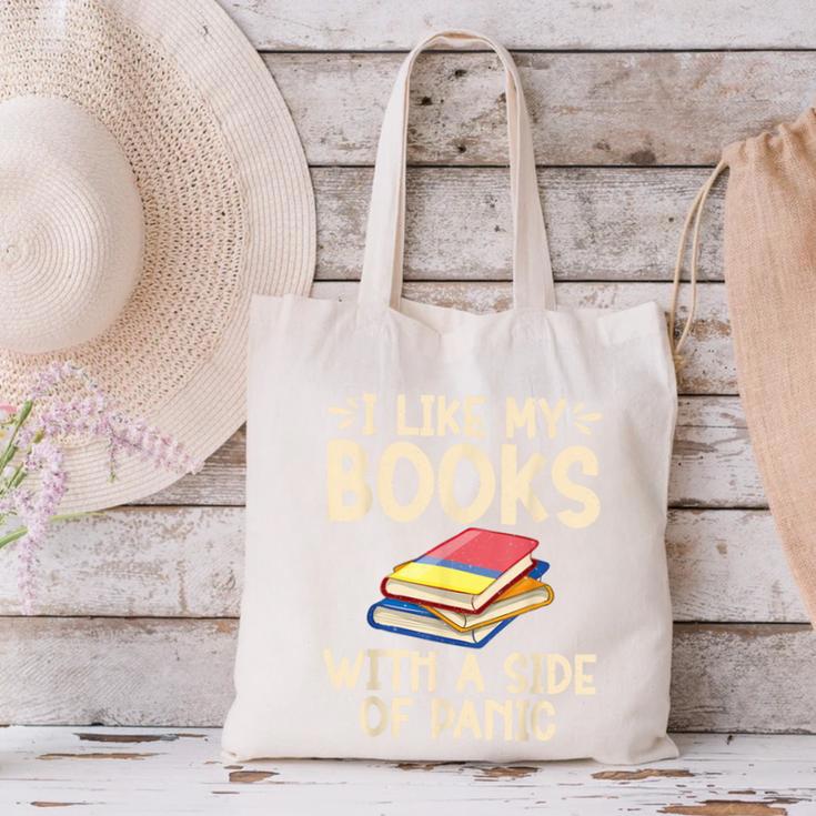 I Like My Books With a Side Of Panic Thriller Canvas Tote Bag
