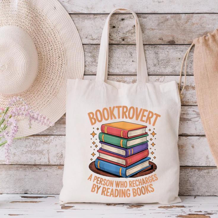 Booktrovert Literature Book Reading Books Reader Canvas Tote Bag
