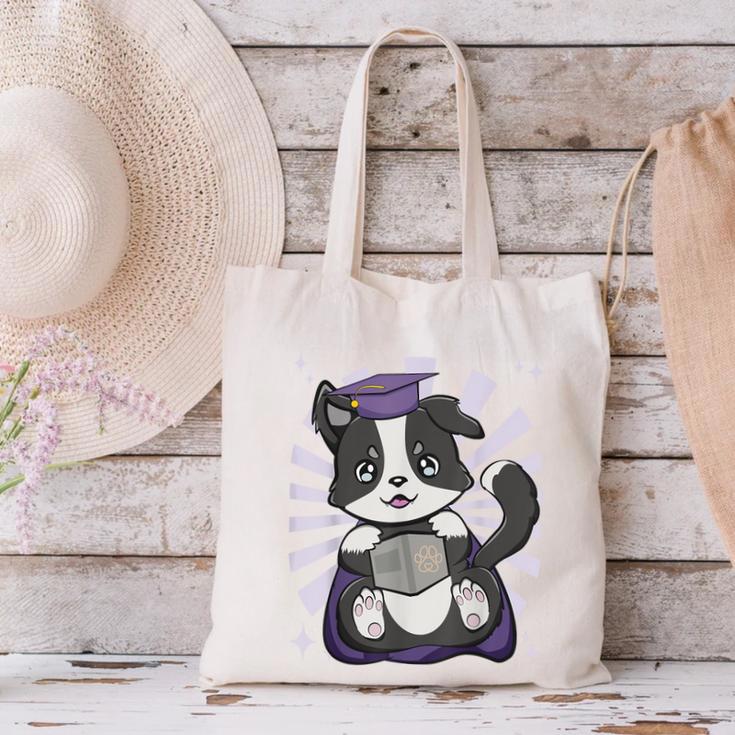 Border Collie Dog Lover Cute Anime School Graduation Men Women Kids Canvas Tote Bag