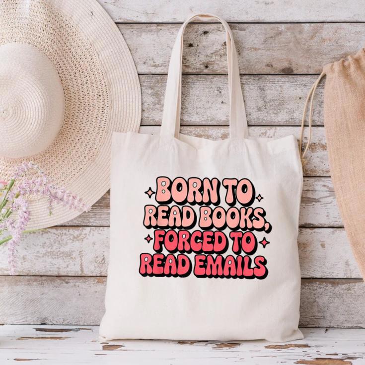 Born To Read Books Forced To Read Emails Groovy Reading Canvas Tote Bag Born To Read Books Forced To Read Emails Groovy Reading Canvas Tote Bag