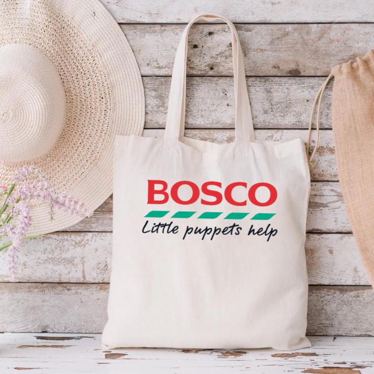 Bosco Little Puppets Help Irish Nostalgia Retro 80s Premium Tri-Blend Canvas Tote Bag Bosco Little Puppets Help Irish Nostalgia Retro 80s Premium Tri-Blend Canvas Tote Bag