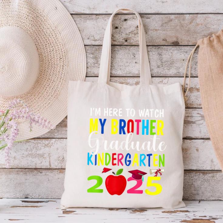 My Brother Graduated Kindergarten Class Of 2025 Graduation Canvas Tote Bag