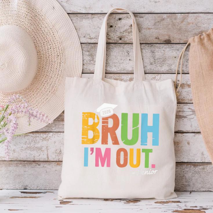 Bruh I'm Out Senior Graduation Canvas Tote Bag