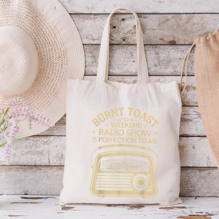 Burnt Toast And A Weekend Radio Show 80s 90s Nostalgia Canvas Tote Bag Burnt Toast And A Weekend Radio Show 80s 90s Nostalgia Canvas Tote Bag