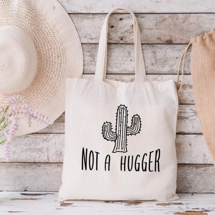 Cactus Not A Hugger Homebody Introvert Canvas Tote Bag Cactus Not A Hugger Homebody Introvert Canvas Tote Bag