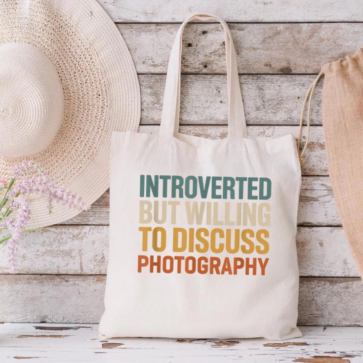 Camera Lover Introverted But Willing To Discuss Photography Canvas Tote Bag Camera Lover Introverted But Willing To Discuss Photography Canvas Tote Bag
