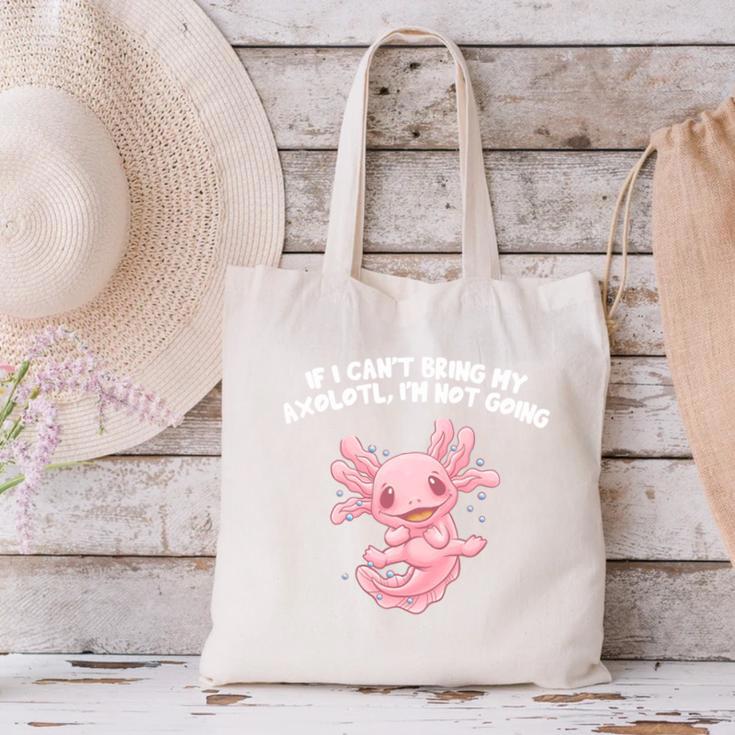 If I Cant Bring My Axolotl Im Not Going Salamander Introvert Canvas Tote Bag