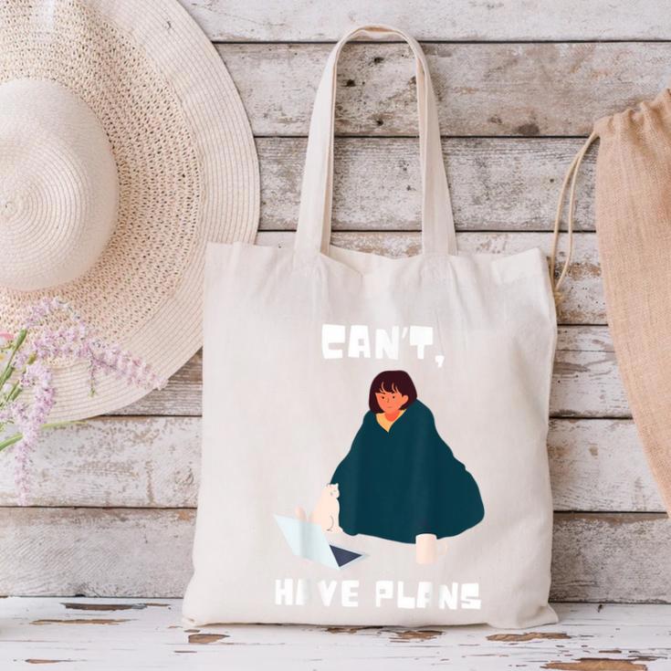 Can't Have Plans Introvert Staying Home Canvas Tote Bag Can't Have Plans Introvert Staying Home Canvas Tote Bag