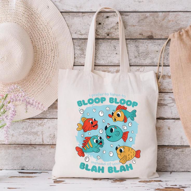 Cartoon Sarcasm Anti-Social Nihilism Introvert Fish Canvas Tote Bag