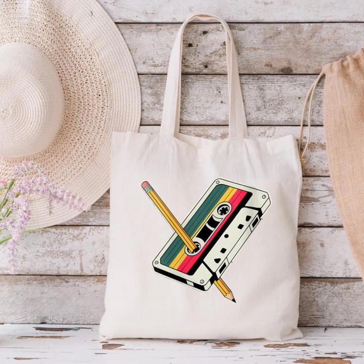 Cassette 90s Costume Party Nostalgia Canvas Tote Bag Cassette 90s Costume Party Nostalgia Canvas Tote Bag