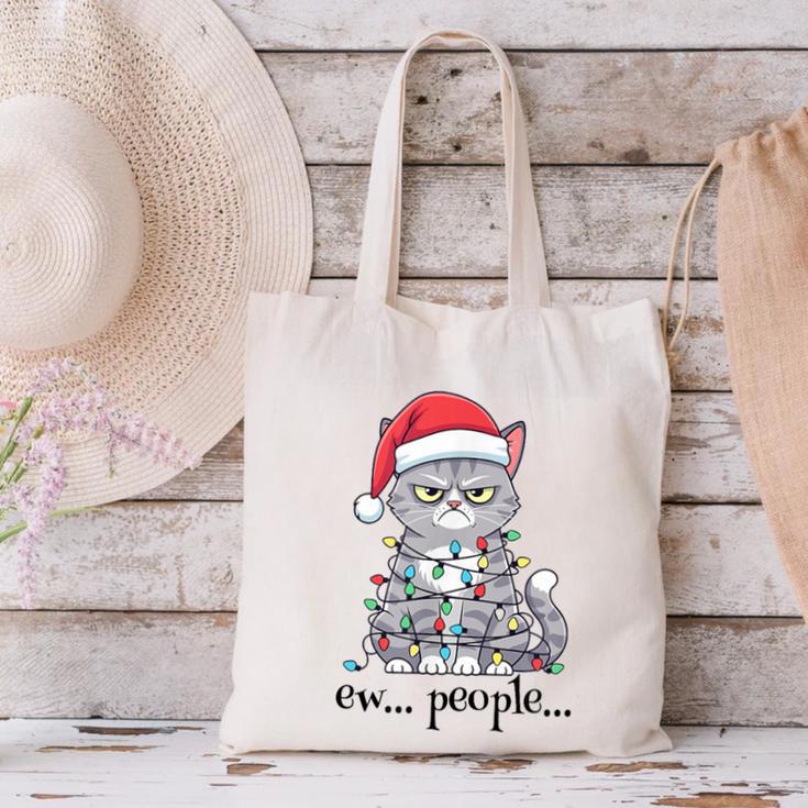 Cat Ew People Adult Humor Introvert Anti-Social Canvas Tote Bag Cat Ew People Adult Humor Introvert Anti-Social Canvas Tote Bag