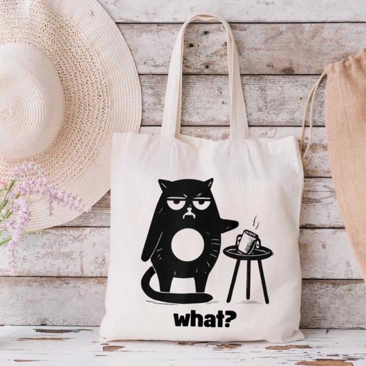 Cat What Humor Introvert Anti-Social Canvas Tote Bag Cat What Humor Introvert Anti-Social Canvas Tote Bag