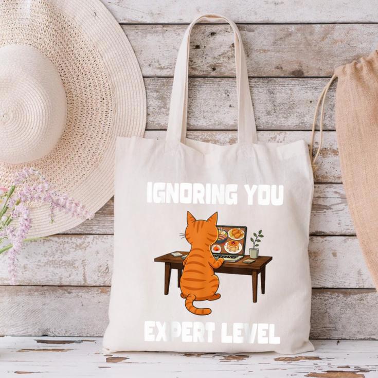 Cat Ignoring You Expert Level Orange Tabby Introvert Canvas Tote Bag