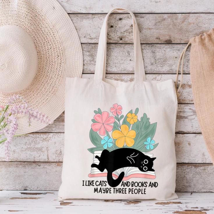 Cat Meme I Like Cats And Books And Maybe Three People Canvas Tote Bag Cat Meme I Like Cats And Books And Maybe Three People Canvas Tote Bag