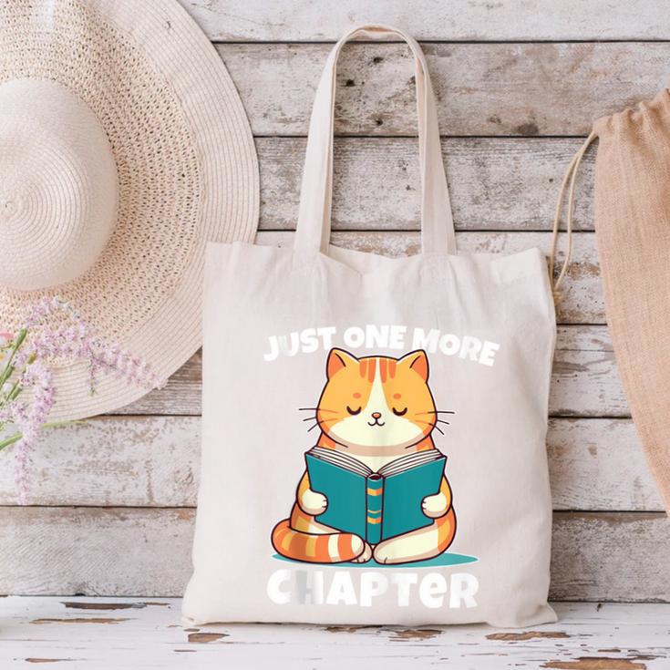 Cat Reading Books Bookworm Read One More Chapter Canvas Tote Bag