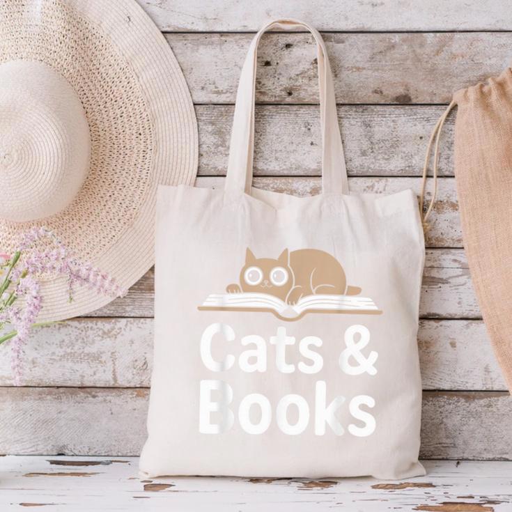 Cats And Books Canvas Tote Bag Cats And Books Canvas Tote Bag