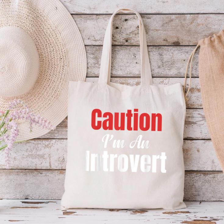 Caution I'm An Introvert Sarcastic Geek Video Gamer Jokes Canvas Tote Bag Caution I'm An Introvert Sarcastic Geek Video Gamer Jokes Canvas Tote Bag