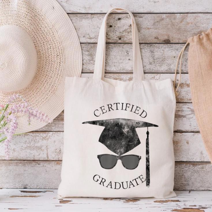 Certified Graduate Vintage Mortarboard Graduation Canvas Tote Bag
