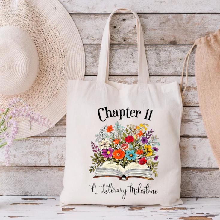 Chapter 11 Years Old 11th Birthday Wildflower Book Lover Canvas Tote Bag