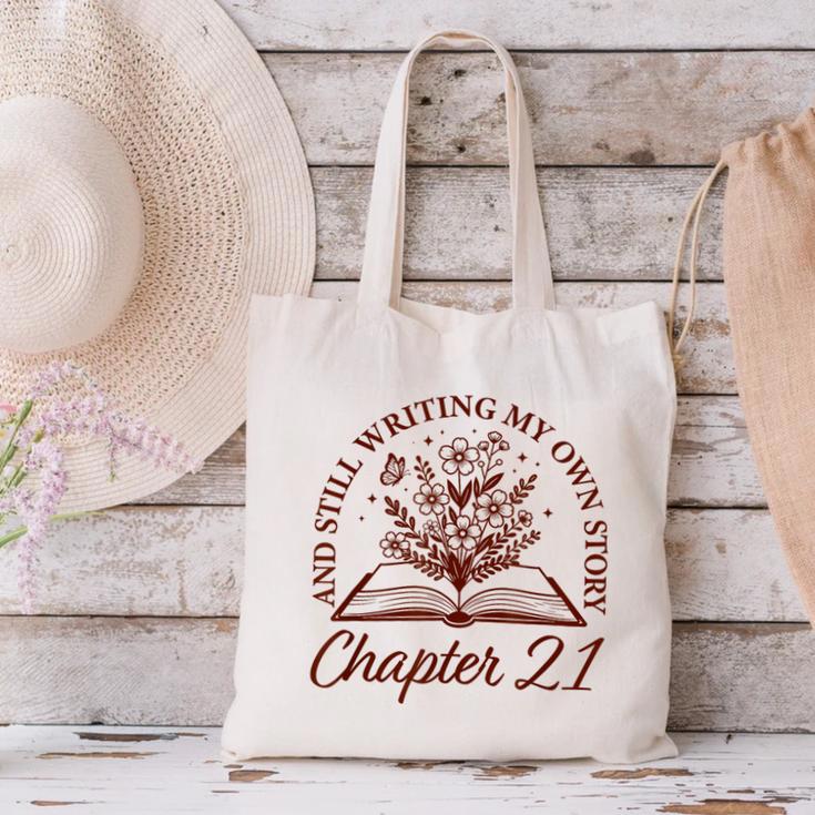 Chapter 21 Book Readers Flower Lovers 21st Birthday Girls Canvas Tote Bag Chapter 21 Book Readers Flower Lovers 21st Birthday Girls Canvas Tote Bag