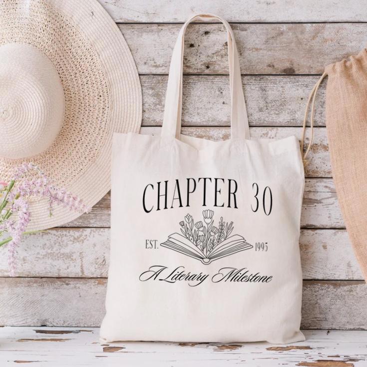 Chapter 30 A Literary Milestone 30th Birthday Book Lover Canvas Tote Bag