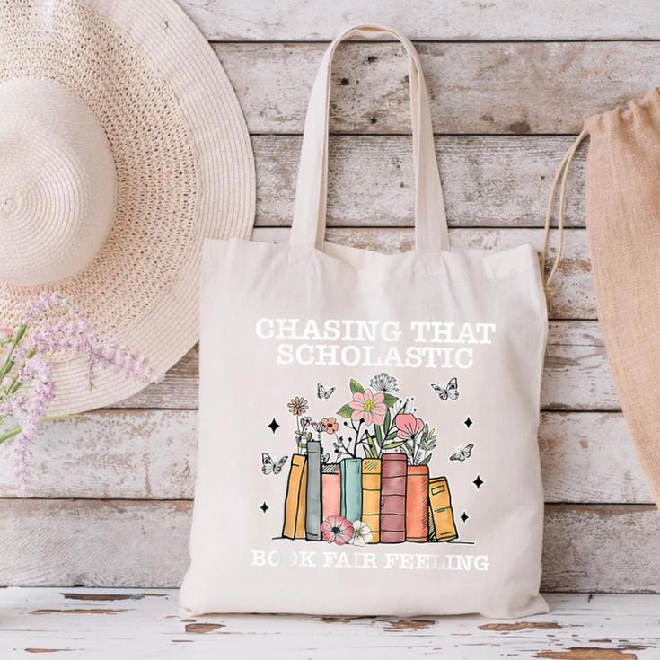 Chasing That Scholastic Book Fair Feeling Apparel Canvas Tote Bag