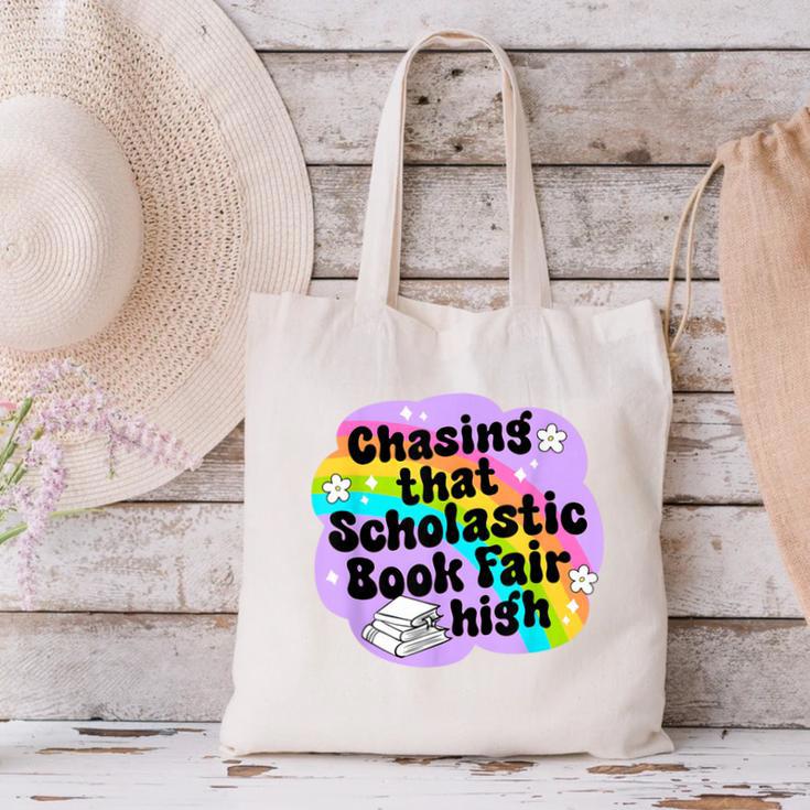 Chasing That Scholastic Book Fair High Book Lovers Canvas Tote Bag