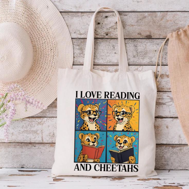 Cheetah Love Reading And Cheetahs Kids Bookworm Canvas Tote Bag