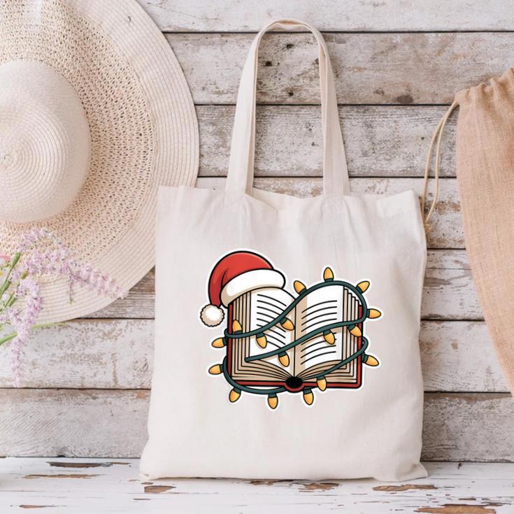 Christmas Book Festive Holiday Xmas Canvas Tote Bag
