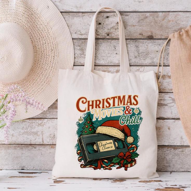 Christmas Movies Chill Retro VHS Holiday Nostalgia Canvas Tote Bag
