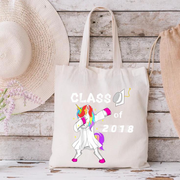 Class Of 2018 Graduation Him Her Unicorn Dabbing Shirt Canvas Tote Bag