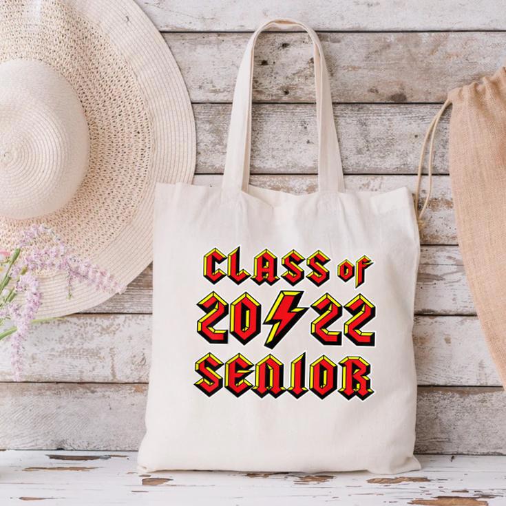 Class 2022 Senior 80s 90s Rock Retro Vintage Graduation Canvas Tote Bag