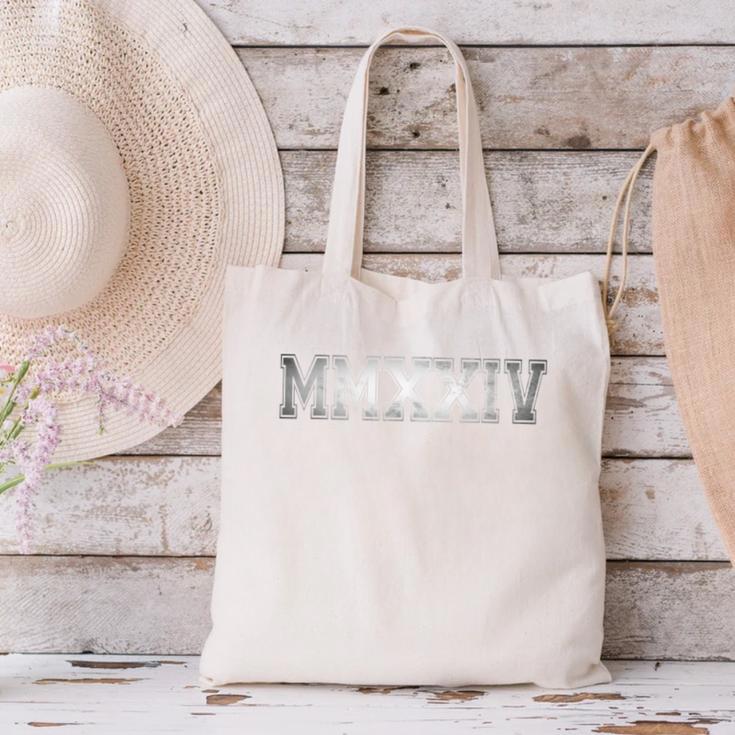 Class Of 2024 MMXXIV Graduation Vintage Senior 2024 Canvas Tote Bag