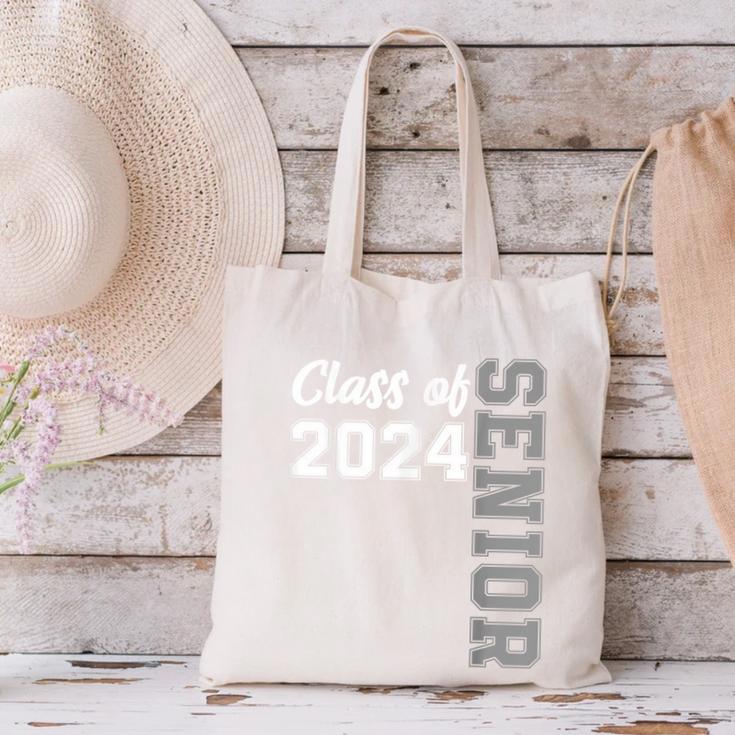 Class Of 2024 Senior 24 Shirt High School Graduation Party Canvas Tote Bag