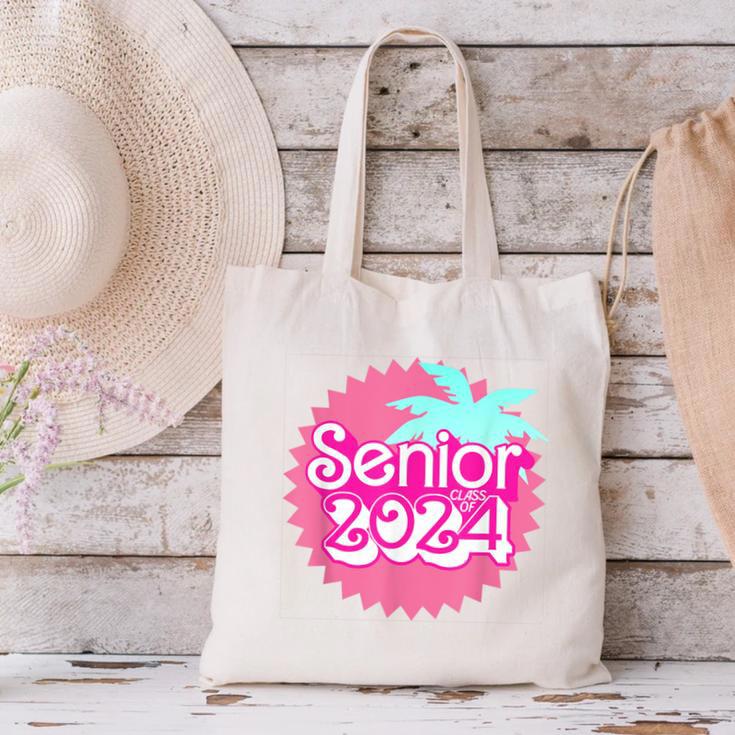 Class Of 2024 Senior Pink Retro Classic Girl Grad Graduation Canvas Tote Bag