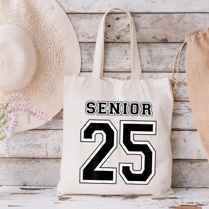 Class Of 2025 High School Senior 25 On Back Graduation Canvas Tote Bag