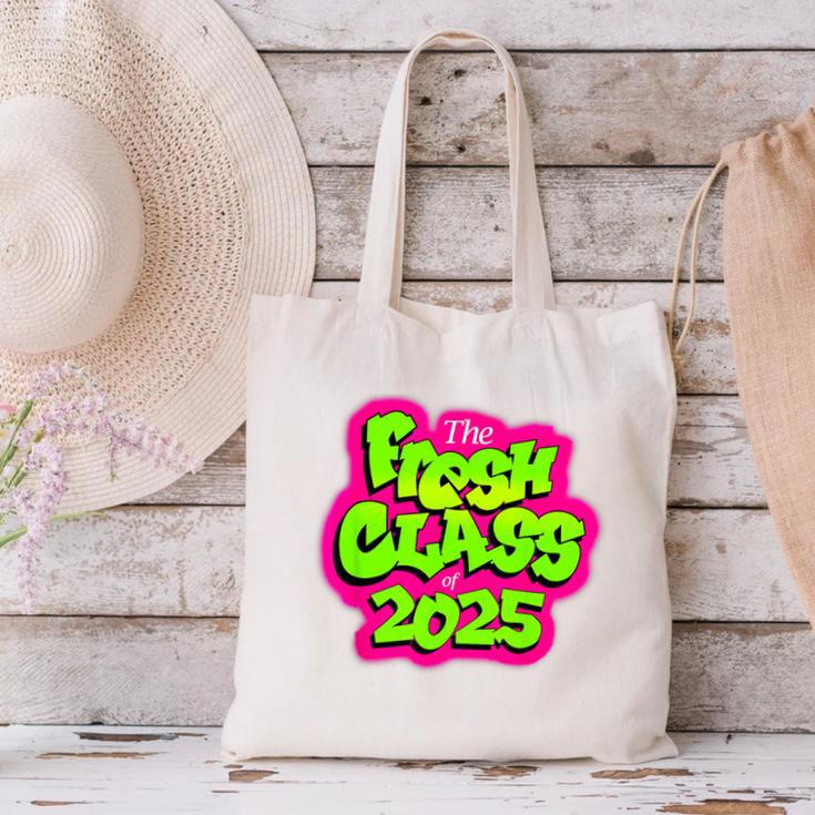 Class Of 2025 Senior Fresh 90s TV Style Retro Graduation Canvas Tote Bag