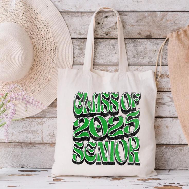 Class Of 2025 Senior Green Student Graduation Canvas Tote Bag