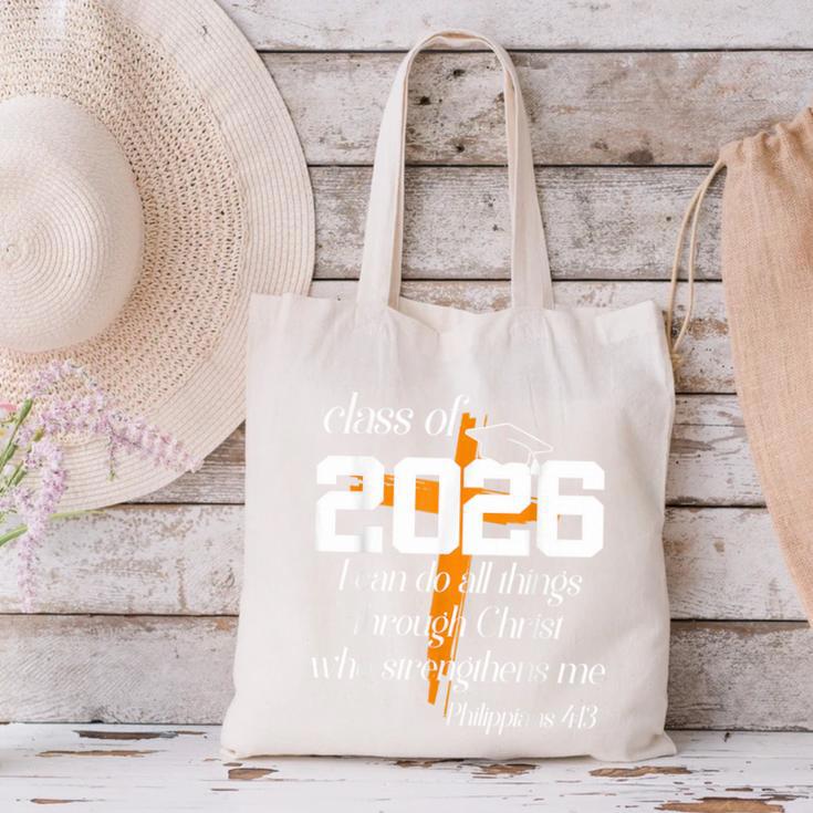Class Of 2026 Christian Graduation Senior Graduate Canvas Tote Bag