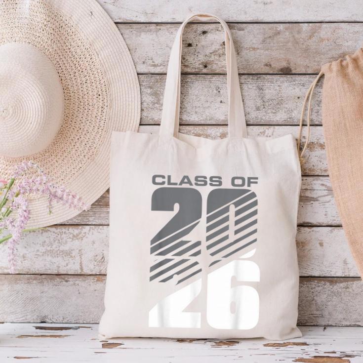 Class Of 2026 High School Senior Graduation Grey Sport Style Canvas Tote Bag