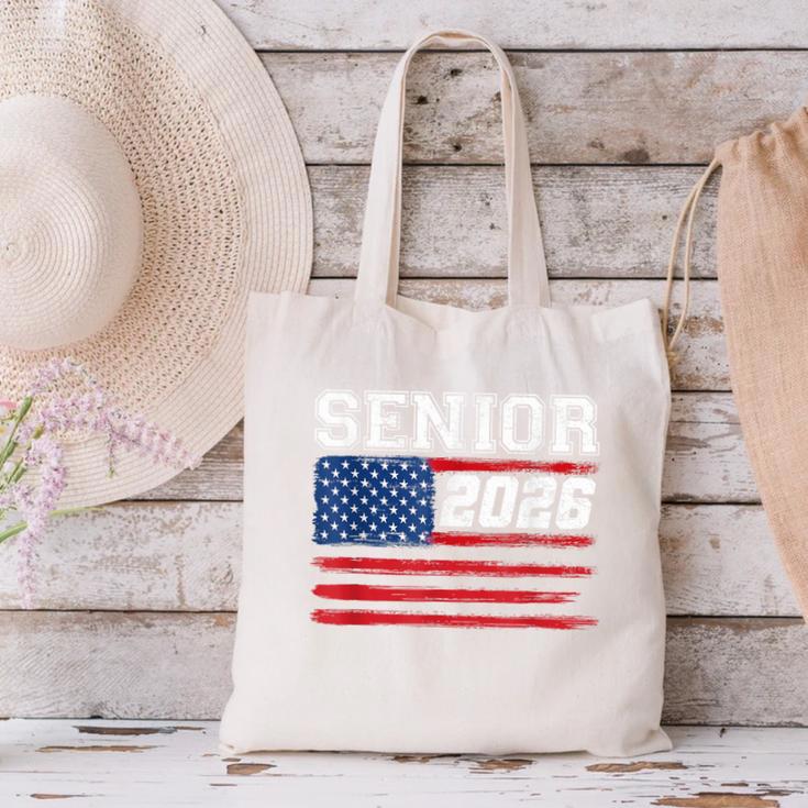 Class Of 2026 Senior Back To School American Flag Graduation Canvas Tote Bag