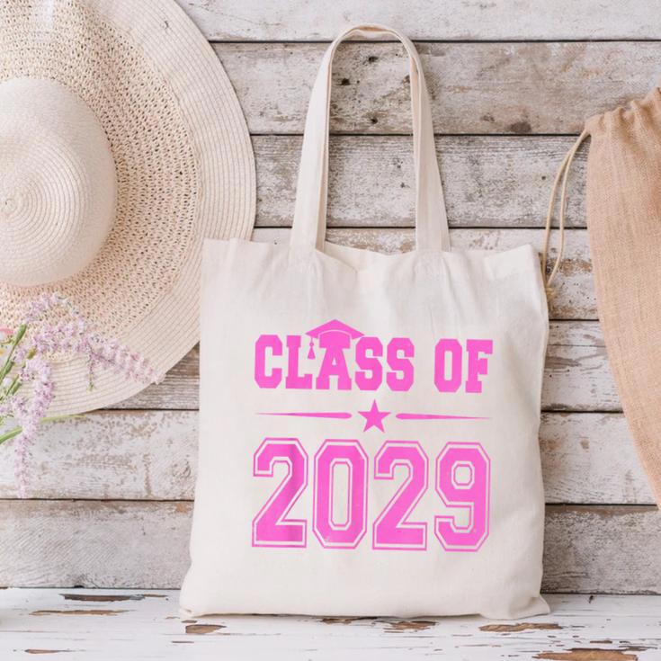 Class Of 2029 Pink Girls Shirt Graduation Canvas Tote Bag