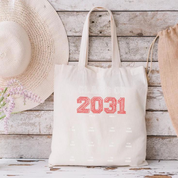 Class Of 2031 Graduation T-Shirt With Space For Hand Prints Canvas Tote Bag